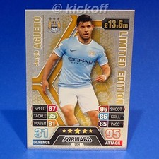 Match Attax 2013-2014: Sergio AGUERO Limited Edition ** GOLD ** RARE. Mint. New