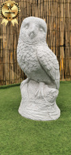 Hootsworth the Owl Concrete Garden Statue Wise Forest Friend Outdoor Stone Decor