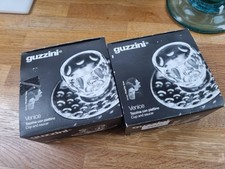 2 x Guzzini Venice Glass Cup And Perspex Saucer Sets - Brand New