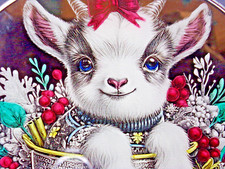 Etched and coloured image on