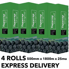 Topwrap Bale Stretch wrap 500mm x 1800m x 25mu (4 ROLLS) 