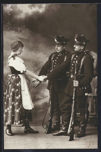 Postcard hunter uniform - postcard, in