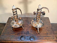 Pair of vintage (antique, 18th century style) spiral candlesticks - curated look