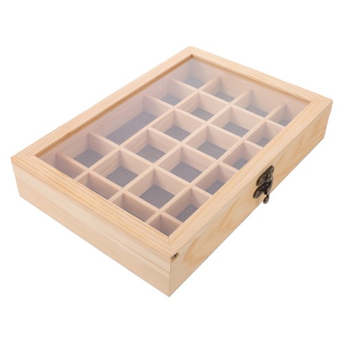 Wooden specimen box grid - box,
