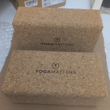 2 x Brand  Yoga Blocks made from Natural Cork by YogaMatters 