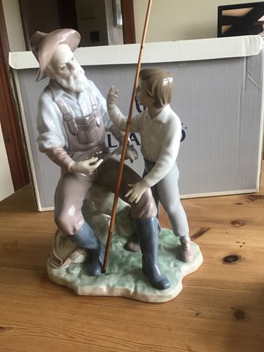 Lladro 6468 fishing lesson - lladro, a