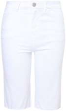 Cotton Knee Length White Stretch Thin Denim Shorts Chino Casual Pant Ladies