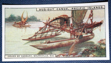 DUG - OUT CANOE WITH OUT-RIGGER      Pacific Ocean Islands    Vintage Card