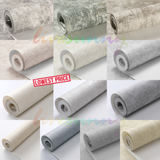 Industrial Wallpaper Embossed Shimmer Textured Metallic Plain Thicken Wall Paper