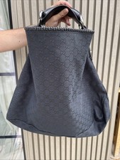Gucci Horsebit Hobo Bag Large Black Canvas in perfect condition 