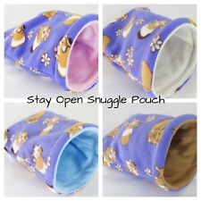 **STAY OPEN***4 SIZES **FLEECE SNUGGLE POUCH,BAG,GUINEA PIG BED HEDGEHOG,RAT