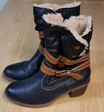 Women's Pavers Relife UK Size 6 Blue Fur Lined Boots