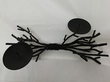Crate & Barrel Metal Twigs 2 Light Candle Holder Candelabra - Double Pillar