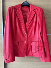 AUTUMN SALE Vintage women's Betty Barclay genuine red leather jacket, size 12