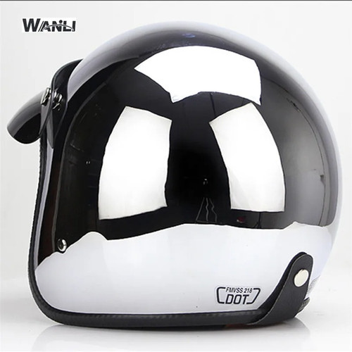 Open face motorcycle helmet - open,