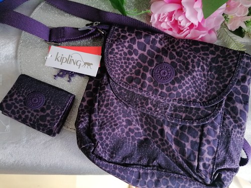 Kipling purple print bag with - kipling,