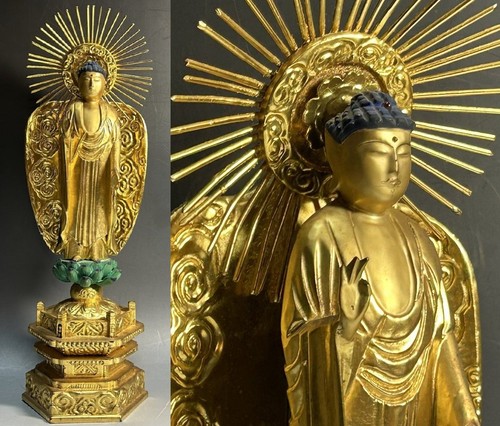 Japanese antique 39cm wood - japanese,