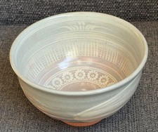 Signed JAPANESE TEA CEREMONY Studio Pottery Mishima Karatsu TEA BOWL CHAWAN