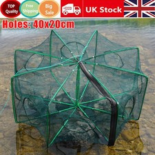NEW Foldable 6 Holes Fishing Net Shrimp Cage Crab Crayfish Prawn Trap Cast Pot