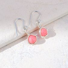 Coral Drop Earrings 925 Sterling Silver Handmade Gift Wrapped