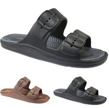 MENS DOUBLE STRAP WALKING HIKING SUMMER SANDALS BEACH MULES SPORTS FLIP FLOPS SZ