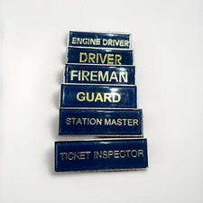 Pin Badge Collection Bundle Railway Train. Engine Driver, Fireman, Guard Navy 