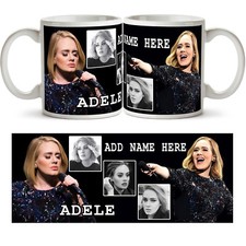 ADELE PERSONALISED Ceramic Photo Mug Cup Tea Coffee Add Any Name Music Gift New