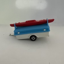 Majorette Trailer With Canoe, No 21720, Die Cast, Plastic, Rare, 1980's (658)