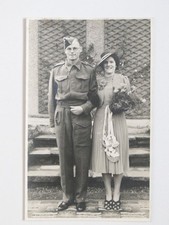 Wedding WW2 Military Uniform Postcard 