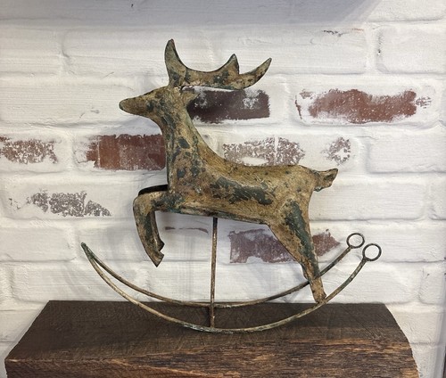 Vintage metal rocking reindeer - vintage,