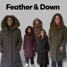 Womens Padded Coat Feather & Down Filled Hooded CENTIGRADE Winter Sizes 10 to 14