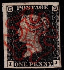 PENNY BLACK 1840 QV GB 1d