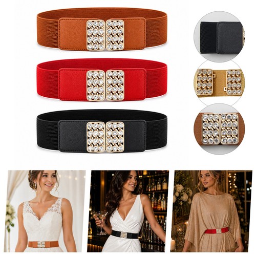 Elasticated belt diamante - belt,
