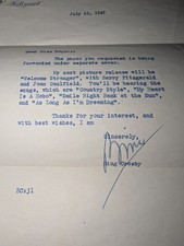 Bing Crosby Signed Letter To