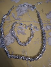 Sparkly Heart Shaped Bead Necklace And Bracelet Set. Great Valentines  Gift.