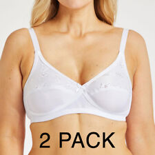2 PACK - Ex Bon Marche Womens Soft Non Wired Non-Padded Ivory Bra
