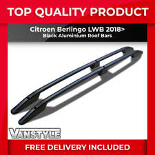 FITS CITROEN BERLINGO LWB 18> BLACK ALUMINIUM ROOF BARS RAILS RACK NO DRILL SET