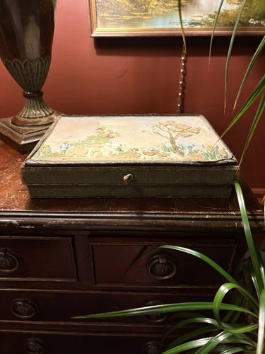 Antique victorian workbox for - workbox,