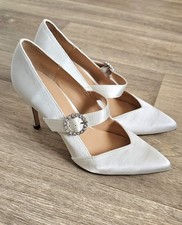 ROLAND CARTIER Ivory  WEDDING SHOES UK 6 EU 39 EMBELLISHED SATIN  PARTY HEEL