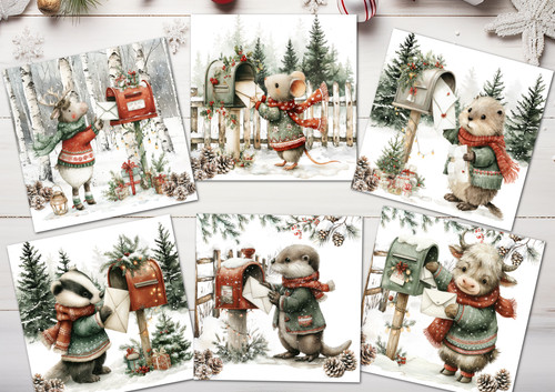 Woodland animals posting cards - woodland,