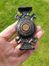 Reclaimed Vintage Door Bell Push, cast iron and brass, working