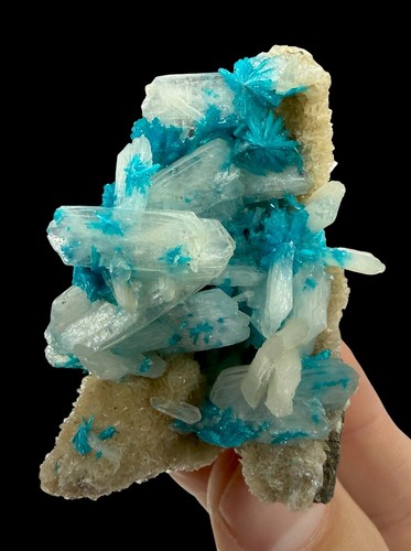 Cavansite stilbite crystals - cavansite, &