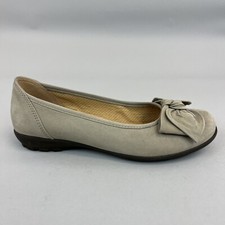 Gabor Women's Nubuck Leather Slip On Flat Comfort Bow Hovercraft Shoes EU37 UK4