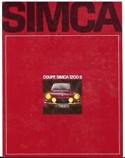 Simca 1200 S Coupe 1968-1969 Dutch Market Sales Brochure
