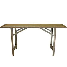 Rustic Outdoor Patio Work Table and Bench, 47in Long X 20in Width X 23in Height
