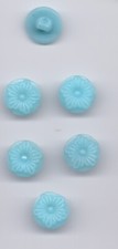6 glass vintage buttons -