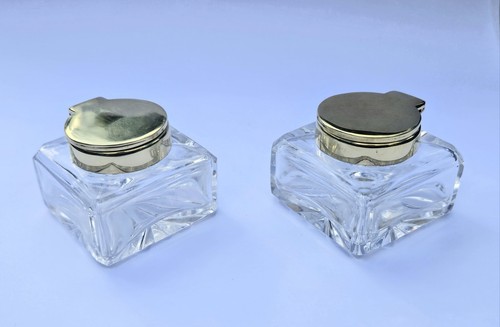 Pair quality heavy brass - heavy, glass