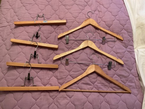 Vintage wooden hangers - vintage,