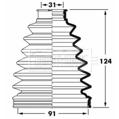 Borg beck drive shaft bellow - beck,