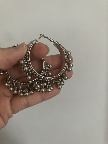 Hoop jhumka oxidised silver - jhumka,